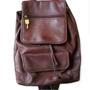 FOSSIL Backpack Genuine Leather Rare Vintage Bag Excellent Condition